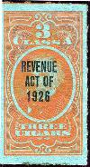 TC-369  Revenue   Tobacco cigars.  1921 Provisionals Class 'A'   $17.50