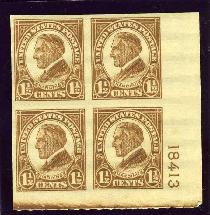 Sc. 631    VF NH plate block of 4    $85.00