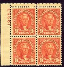 Sc. 641     VF NH plate block of 4     $35.00