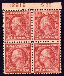 Sc. 540   VF never hinged plate block 4    $175.00