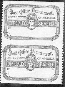 OX-21d.  1919 PO Seal.  VF never hinged pair imperforate between.   $25.00