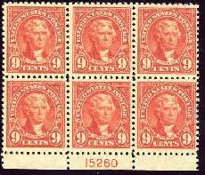 Sc. 561    VF never hinged plate block 6    $350.00