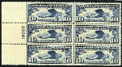 Sc. C-10.  VF / NH plate block 6   $130.00