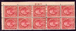 Sc. 634   VF NH plate block of 10    $18.50